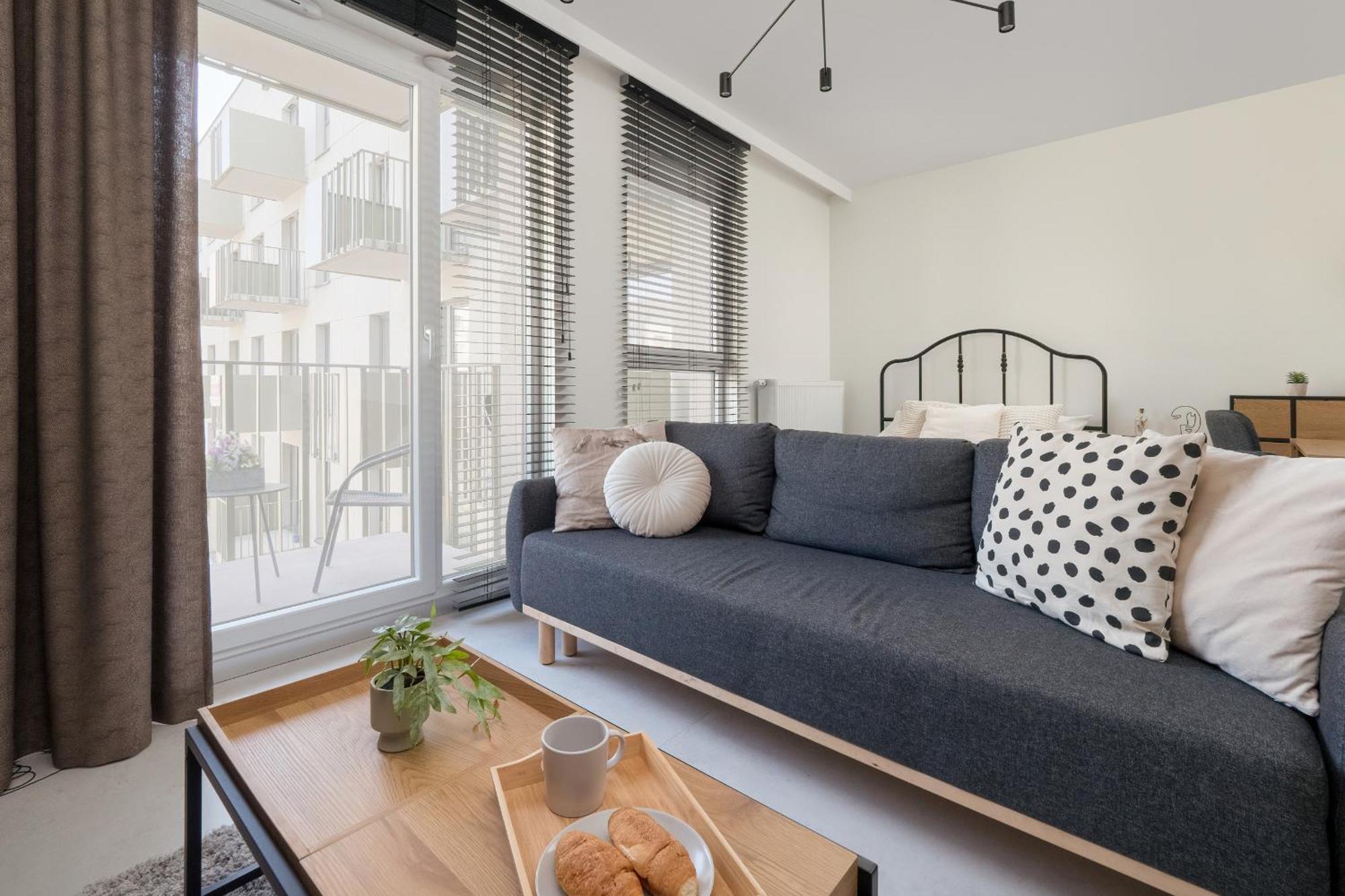 Luksusowe Studio W Lodzi Z Biurkiem, Balkonem I Klimatyzatorem By Renters Prestige Exterior foto